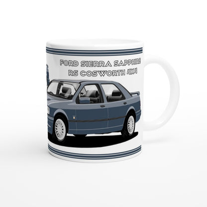 Ford Sierra Sapphire RS Cosworth 4x4 in Blue Art Mug