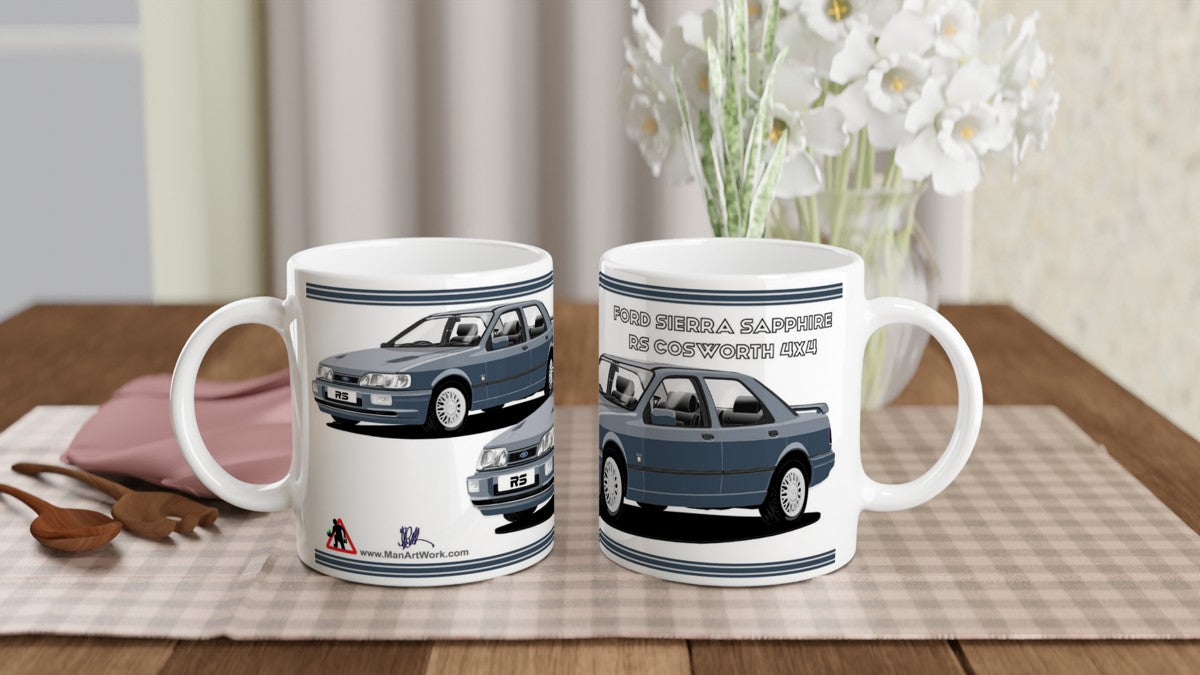 Ford Sierra Sapphire RS Cosworth 4x4 in Blue Art Mug