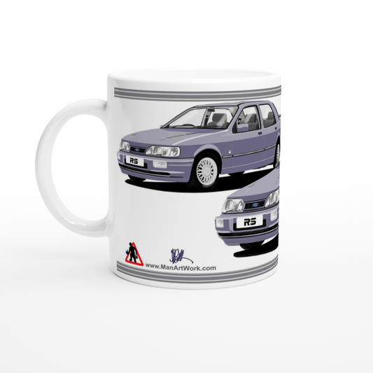 Ford Sierra Sapphire RS Cosworth 4x4 in Light Blue Art Mug