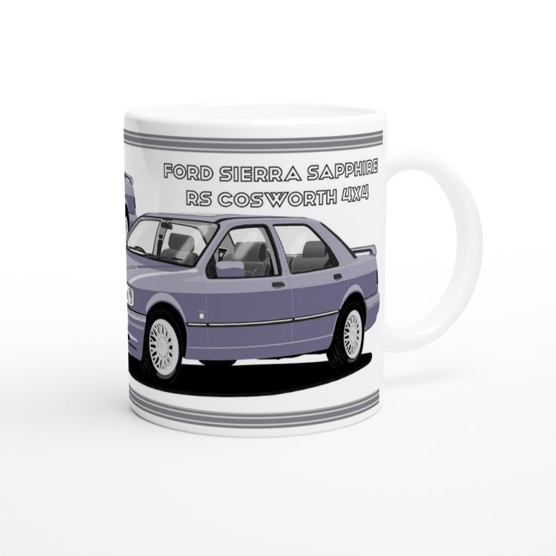 Ford Sierra Sapphire RS Cosworth 4x4 in Light Blue Art Mug