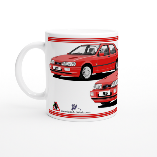 Ford Sierra Sapphire RS Cosworth 4x4 in Red Art Mug