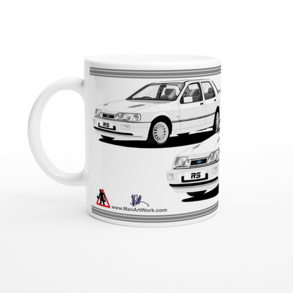 Ford Sierra Sapphire RS Cosworth 4x4 in White Art Mug