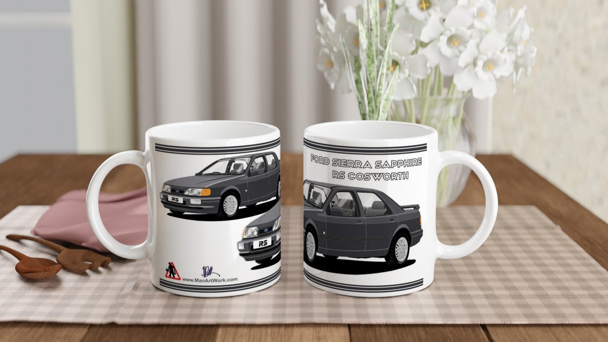 Ford Sierra Sapphire RS Cosworth in Gray Art Mug