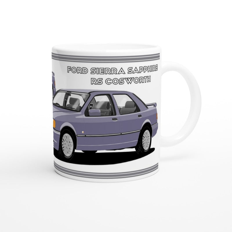 Ford Sierra Sapphire RS Cosworth in Light Blue Art Mug