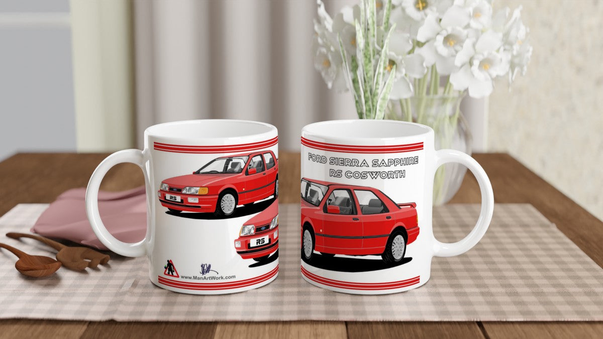 Ford Sierra Sapphire RS Cosworth in Red Art Mug