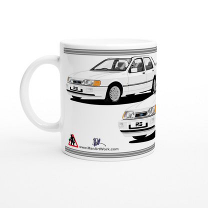 Ford Sierra Sapphire RS Cosworth in White Art Mug