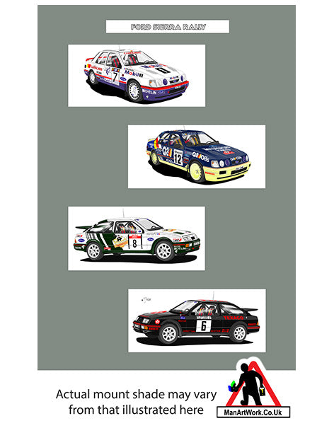 Ford Sierra Rally cars A4 Art Print