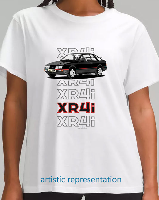 Ford Sierra XR4i in Black Art T Shirt (Words)