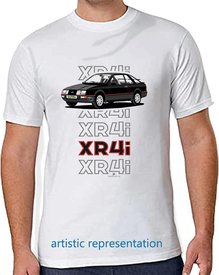 Ford Sierra XR4i in Black Art T Shirt (Words)