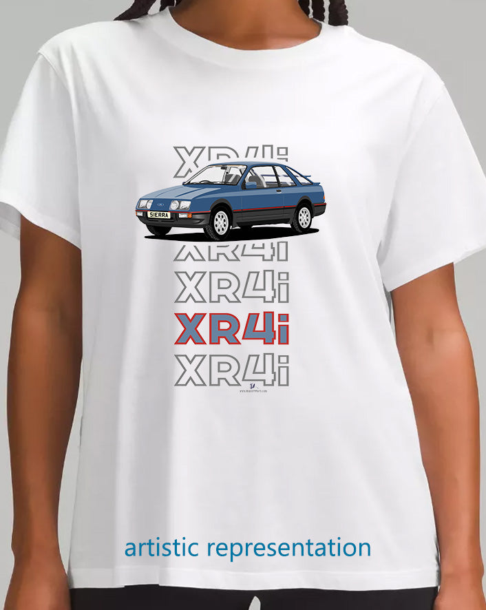 Ford Sierra XR4i in Blue Art T Shirt (Words)