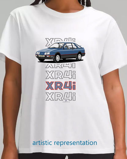 Ford Sierra XR4i in Blue Art T Shirt (Words)
