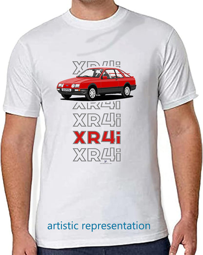 Ford Sierra XR4i in Red Art T Shirt (Words)