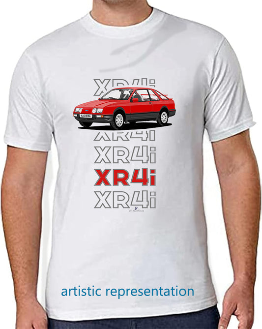 Ford Sierra XR4i in Red Art T Shirt (Words)