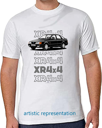 Ford Sierra XR4x4 in Black Art T Shirt (Words)