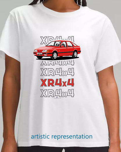Ford Sierra XR4x4 in Red Art T Shirt (Words)
