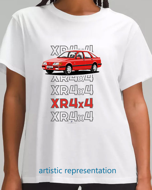 Ford Sierra XR4x4 in Red Art T Shirt (Words)