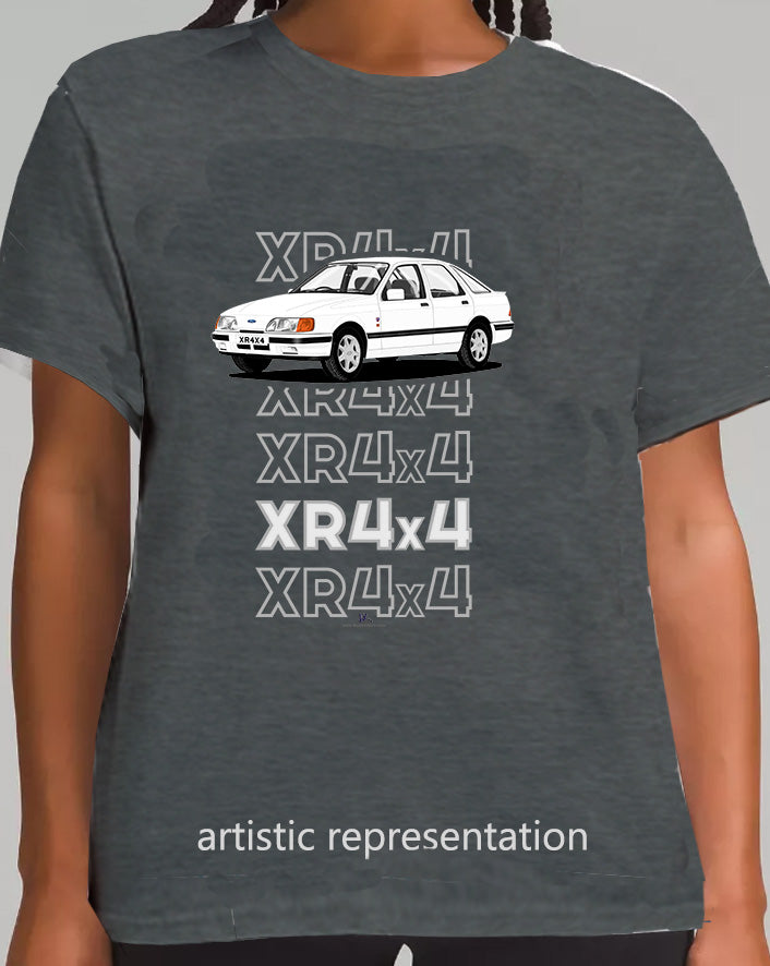 Ford Sierra XR4x4 in White Art T Shirt (Words)