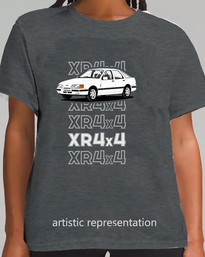 Ford Sierra XR4x4 in White Art T Shirt (Words)