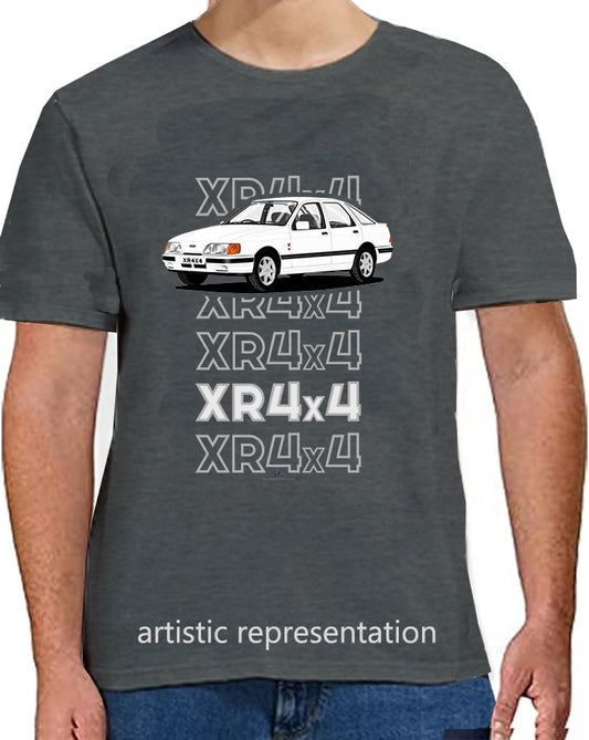 Ford Sierra XR4x4 in White Art T Shirt (Words)