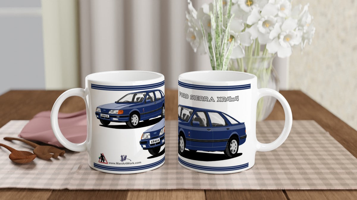 Ford Sierra XR4x4 in Blue Art Mug