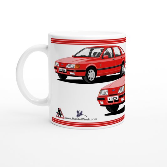 Ford Sierra XR4x4 in Red Art Mug