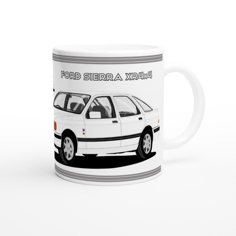 Ford Sierra XR4x4 in White Art Mug