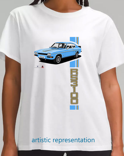 Ford Capri Mk1 RS3100 in Light Blue T Shirt