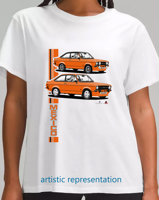 Ford Escort Mk2 Mexico T Shirt (Orange Car)