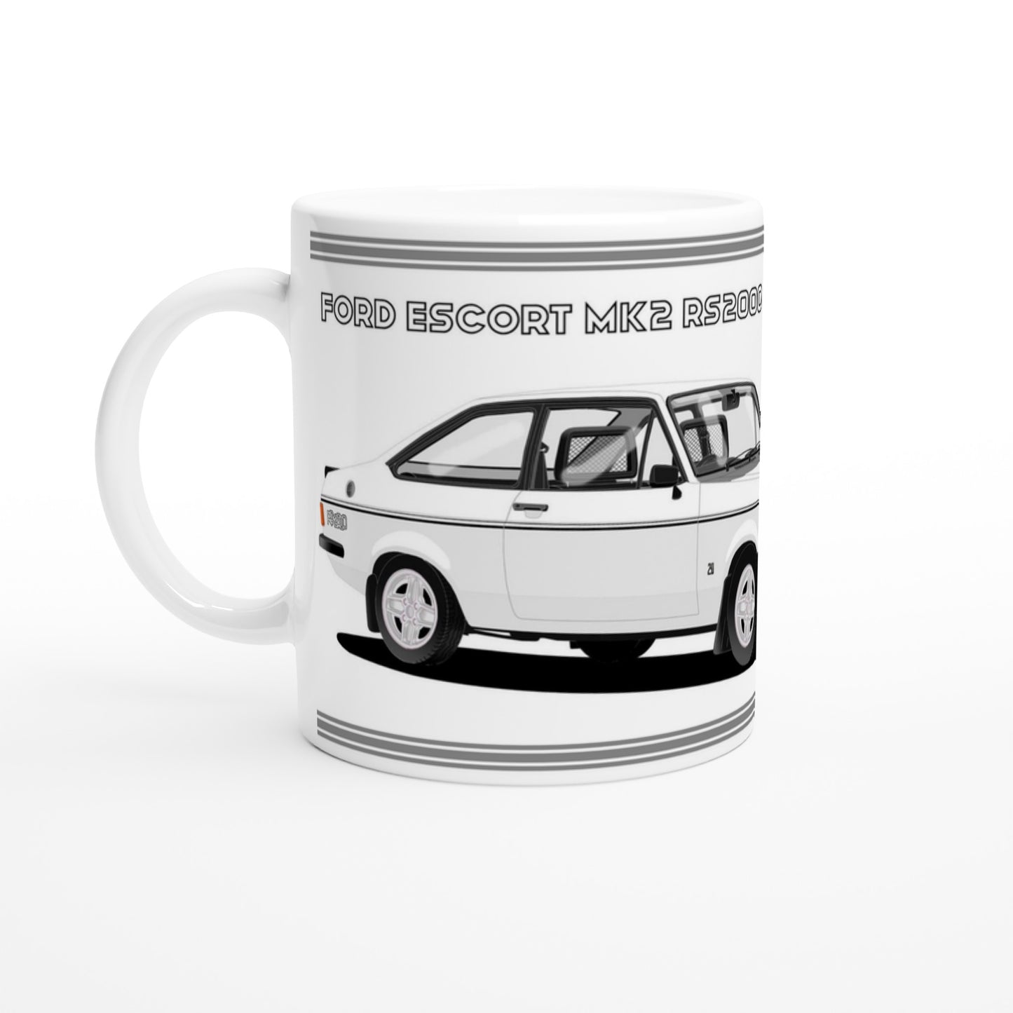 Ford Escort Mk2 RS2000  Mug (White Car) Mug