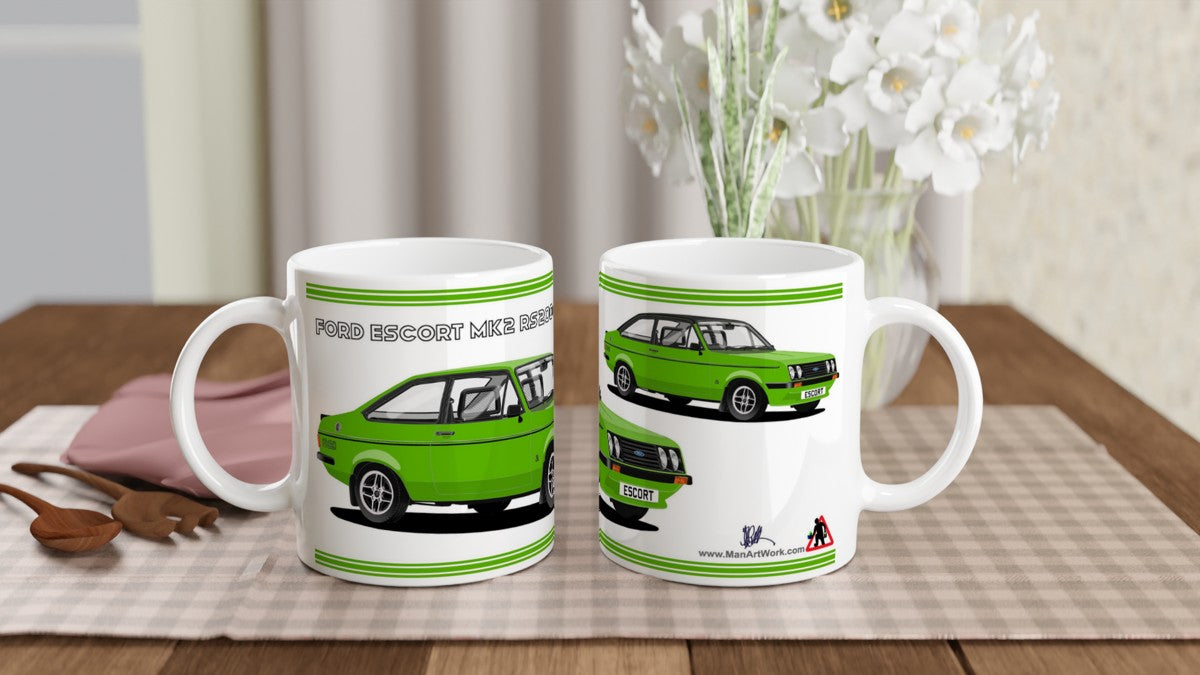 Ford Escort Mk2 RS2000  Mug (Bright Green Car) Mug