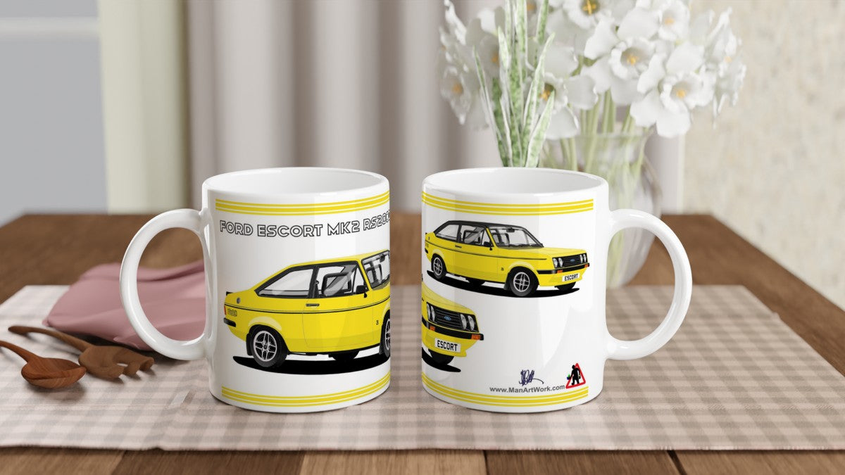 Ford Escort Mk2 RS2000  Mug (Yellow Car) Mug