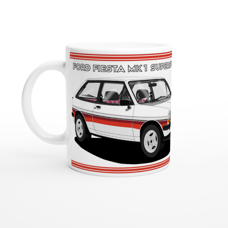 Ford Fiesta Mk1 SuperSport in White Art Mug