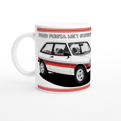Ford Fiesta Mk1 SuperSport in White Art Mug