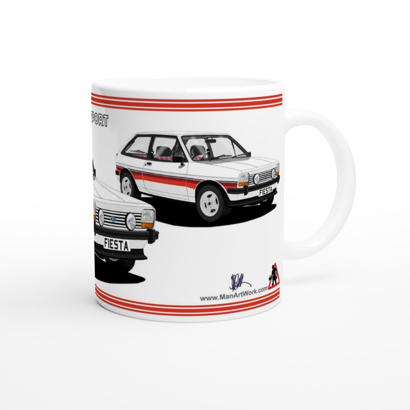 Ford Fiesta Mk1 SuperSport in White Art Mug