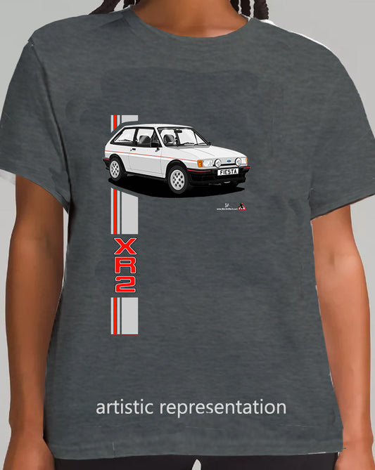 Ford Fiesta Mk2 XR2 in Silver with Pepperpots T Shirt