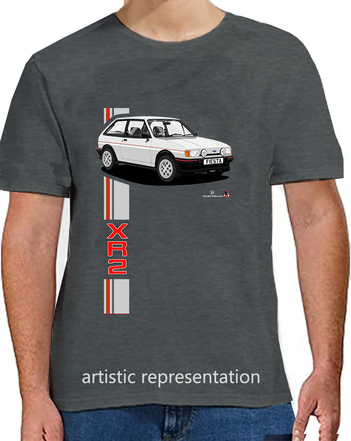 Ford Fiesta Mk2 XR2 in Silver with Pepperpots T Shirt