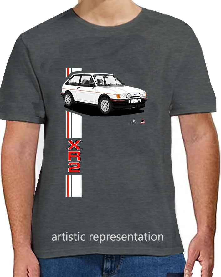 Ford Fiesta Mk2 XR2 in White with Pepperpots T Shirt