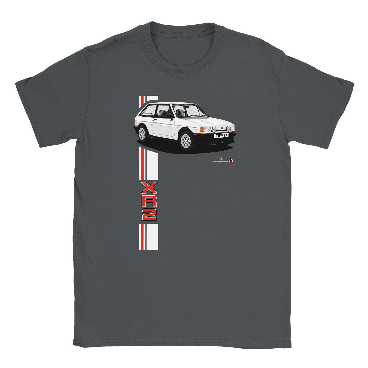 Ford Fiesta Mk2 XR2 in White with Pepperpots T Shirt