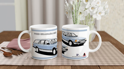 Ford Granada Mk2 Ghia X Estate facelift in Blue & Silver Art Mug
