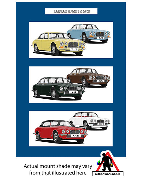 Jaguar XJ6 XJ12 XJ12C Mk1 Mk2 A4 Art Print