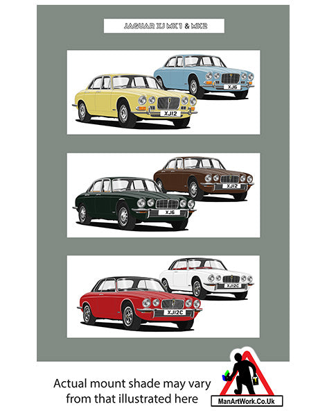 Jaguar XJ6 XJ12 XJ12C Mk1 Mk2 A4 Art Print