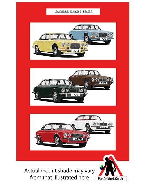 Jaguar XJ6 XJ12 XJ12C Mk1 Mk2 A4 Art Print