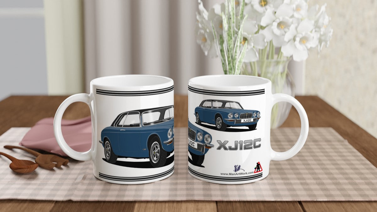 Jaguar XJ12C in Blue Art Mug