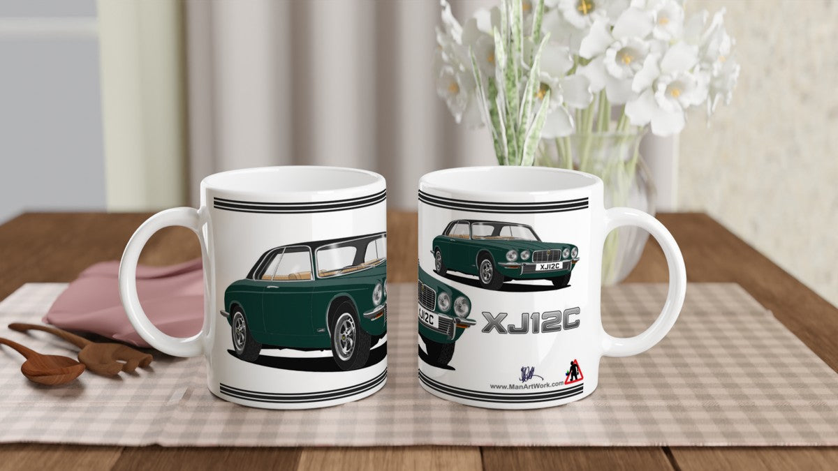 Jaguar XJ12C in Green Art Mug