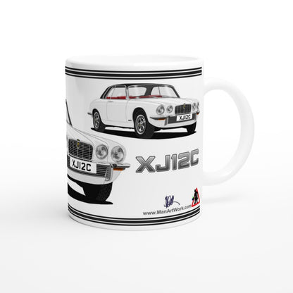 Jaguar XJ12C in White Art Mug