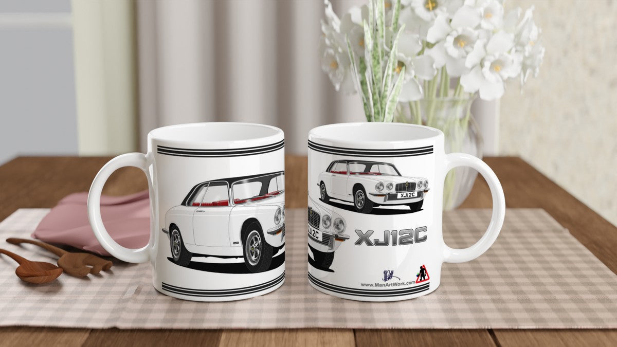 Jaguar XJ12C in White Art Mug