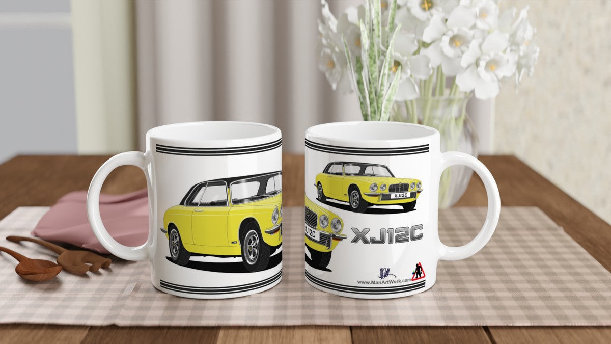 Jaguar XJ12C in Yellow Art Mug