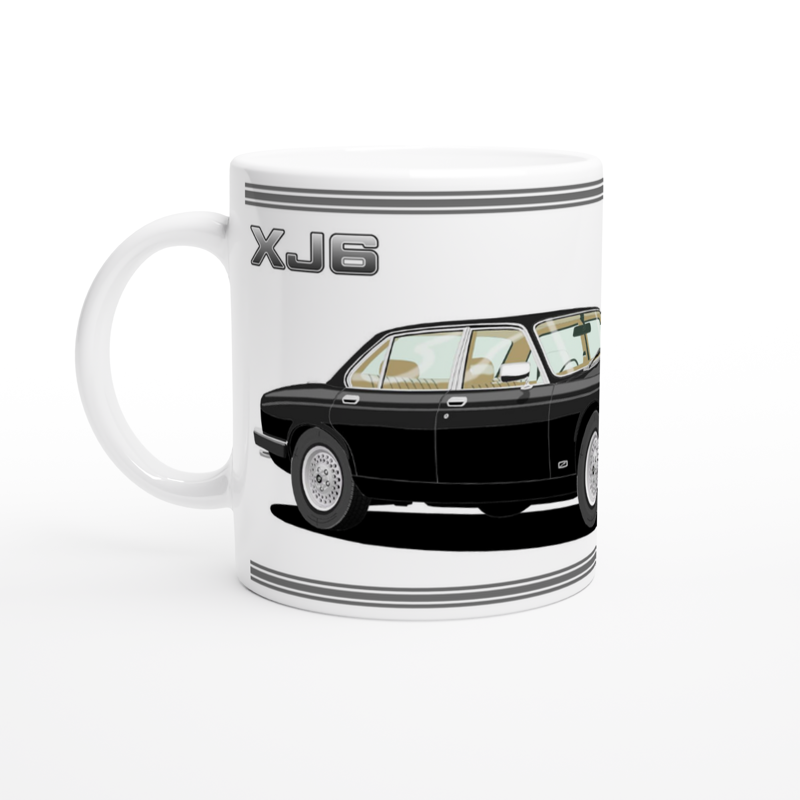 Jaguar XJ6 Mk3 in Black Art Mug