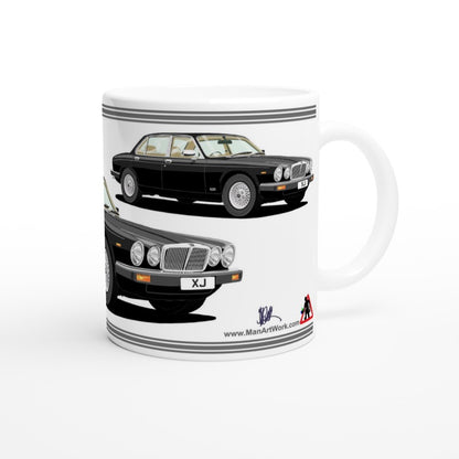 Jaguar XJ6 Mk3 in Black Art Mug