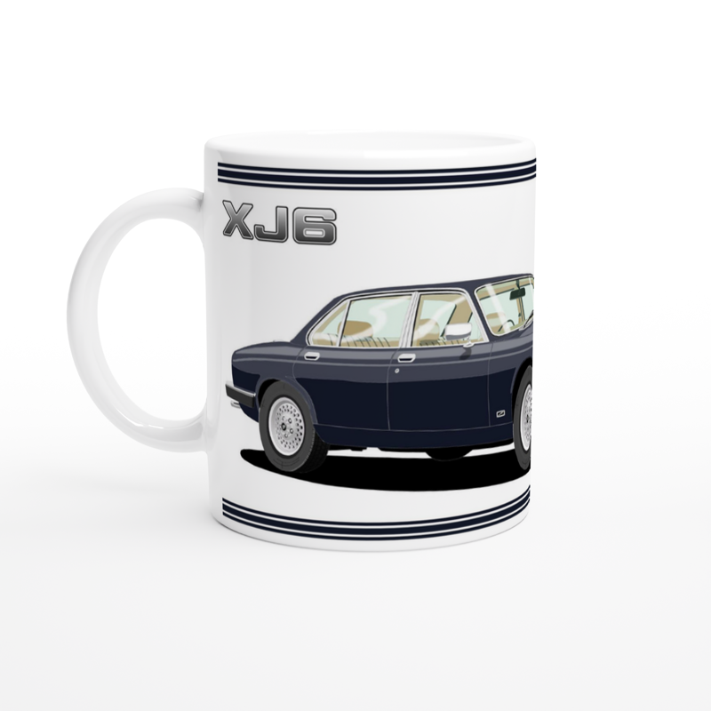 Jaguar XJ6 Mk3 in Blue Art Mug